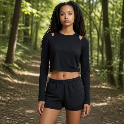 Playera deportiva ombliguera Dama