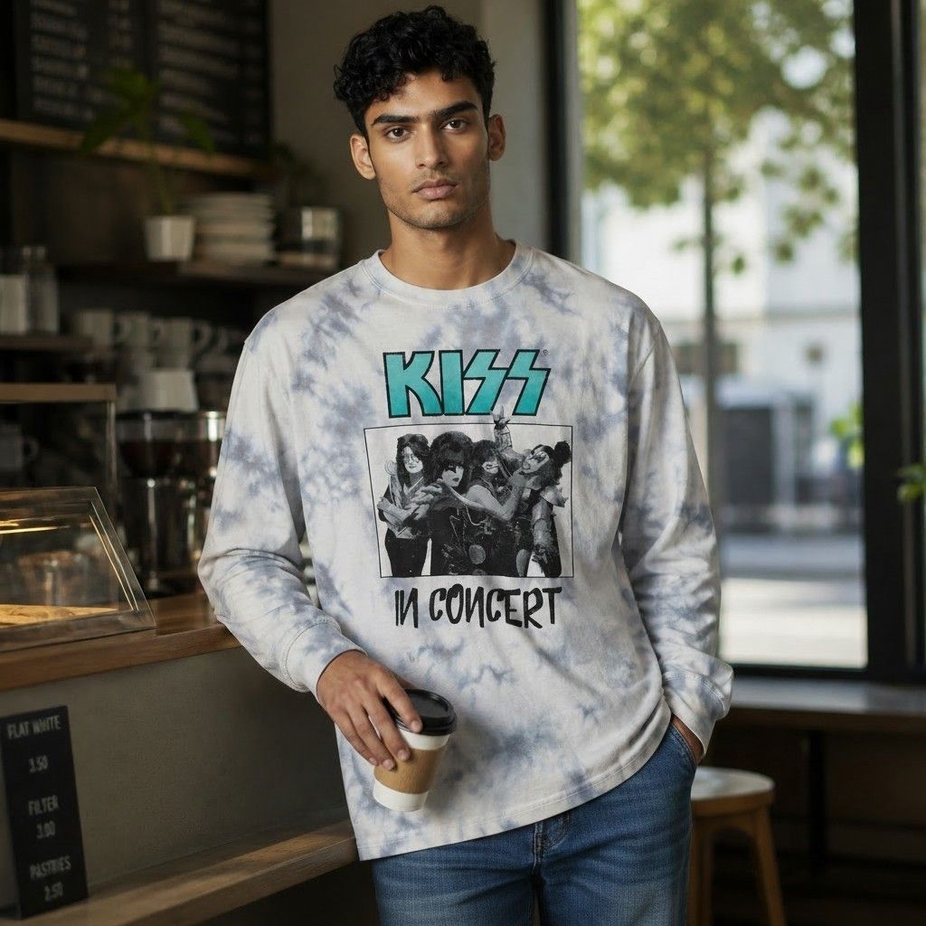 Playera manga  larga KISS 'In Concert' 