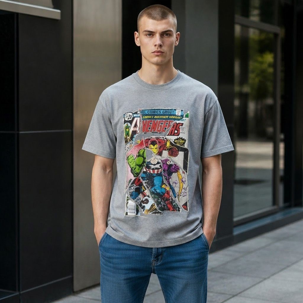 Playera gris de Avengers XL
