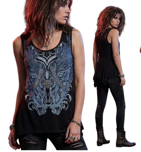 Blusa sin mangas negra Harley Davidson Talla L