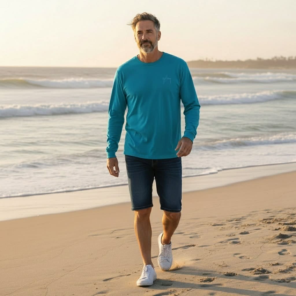 Playera de Manga Larga Marca Guy Harvey pesca talla L