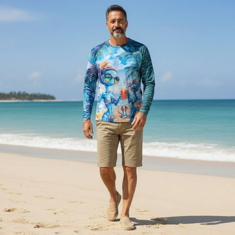 Playera Diseño de Alienígenas tipo Jersey talla L