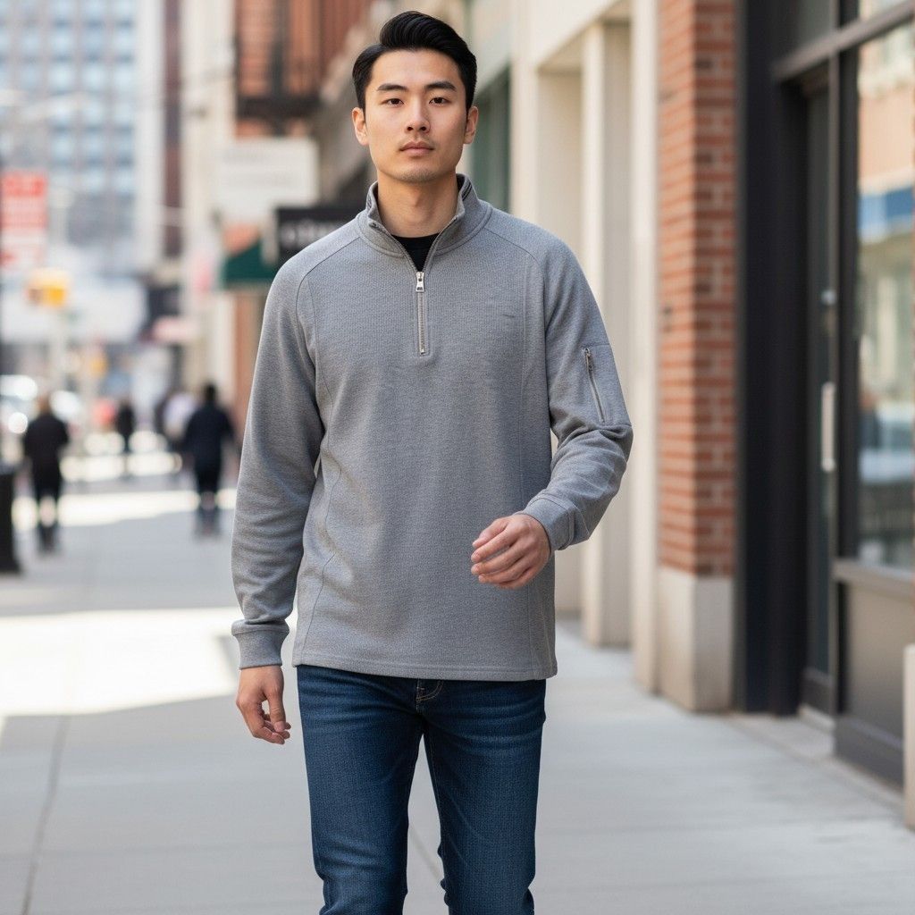 Playera Calvin Klein con cierre y bolsillo lateral