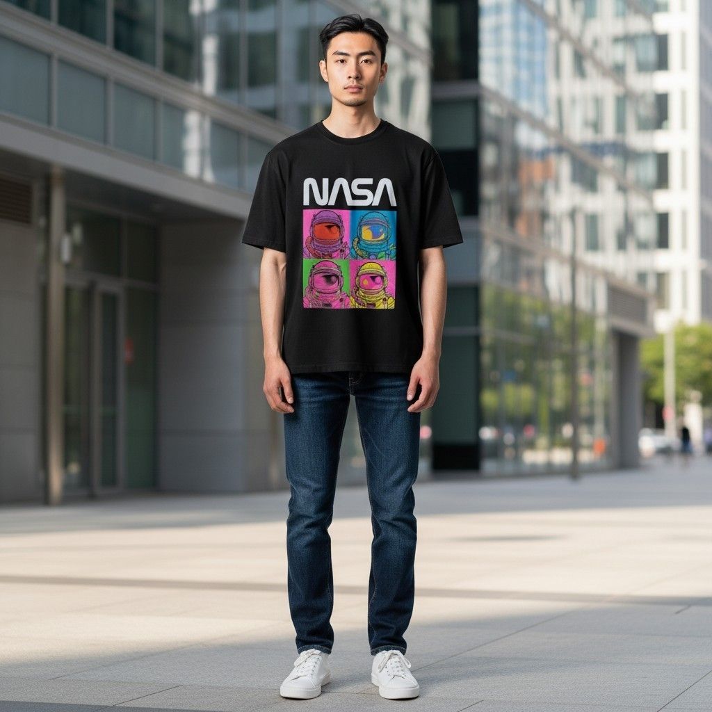 Playera NASA Hyper Space con diseño de astronautas Talla S