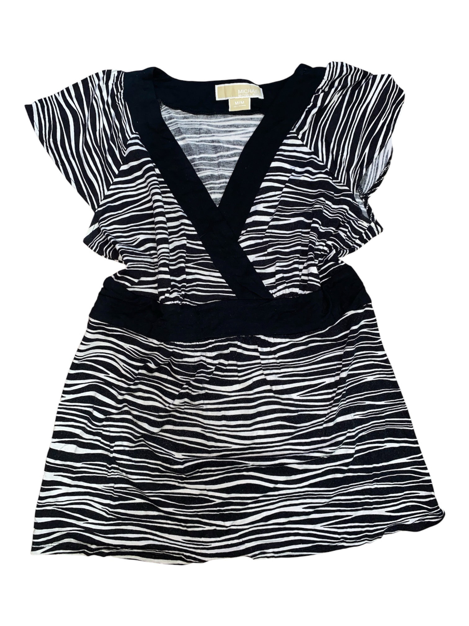 Blusa estampada de cebra Michael Kors talla M