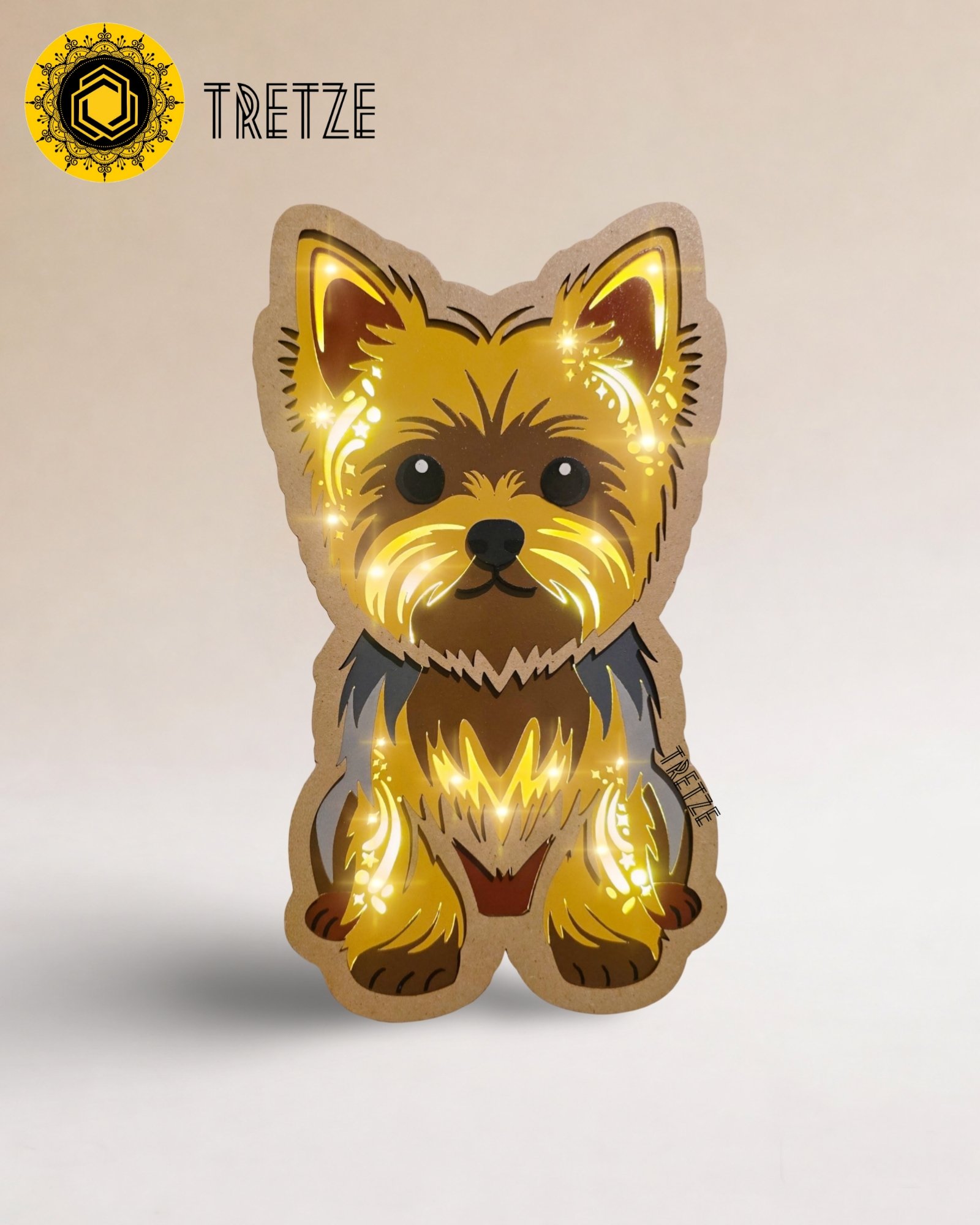 Lámpara de Perro Yorkie Luz de Noche LED Cálida Infantil