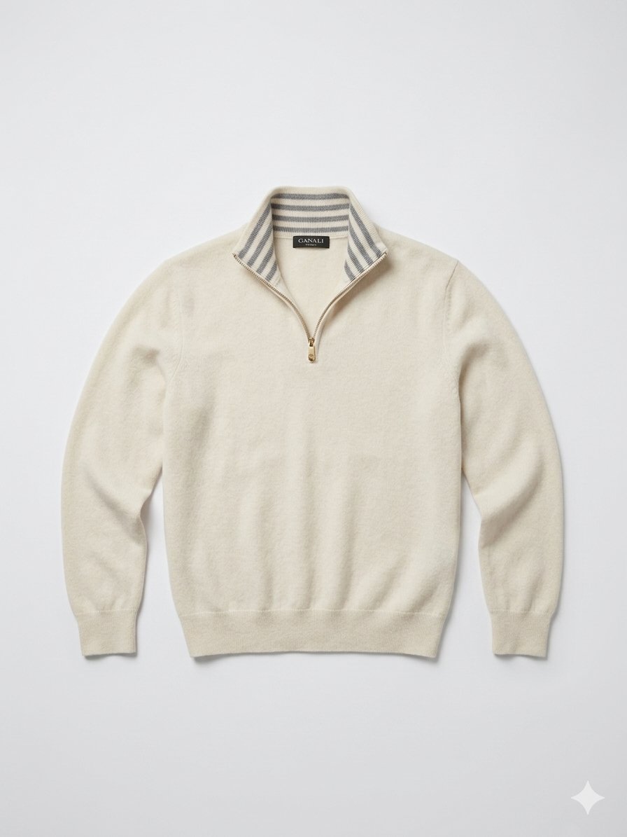 Suéter Canali de Cashmere Talla S - Beige - Como Nuevo