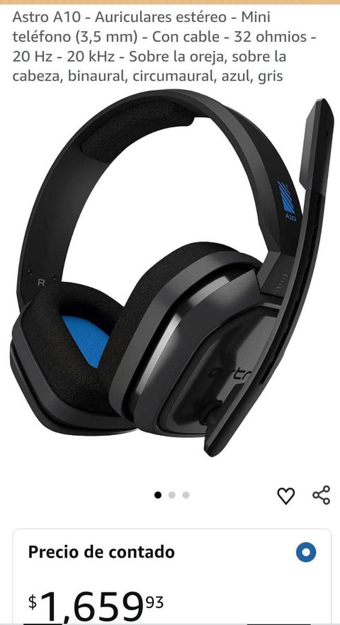 Audífonos Logitech Gamer Astro A10