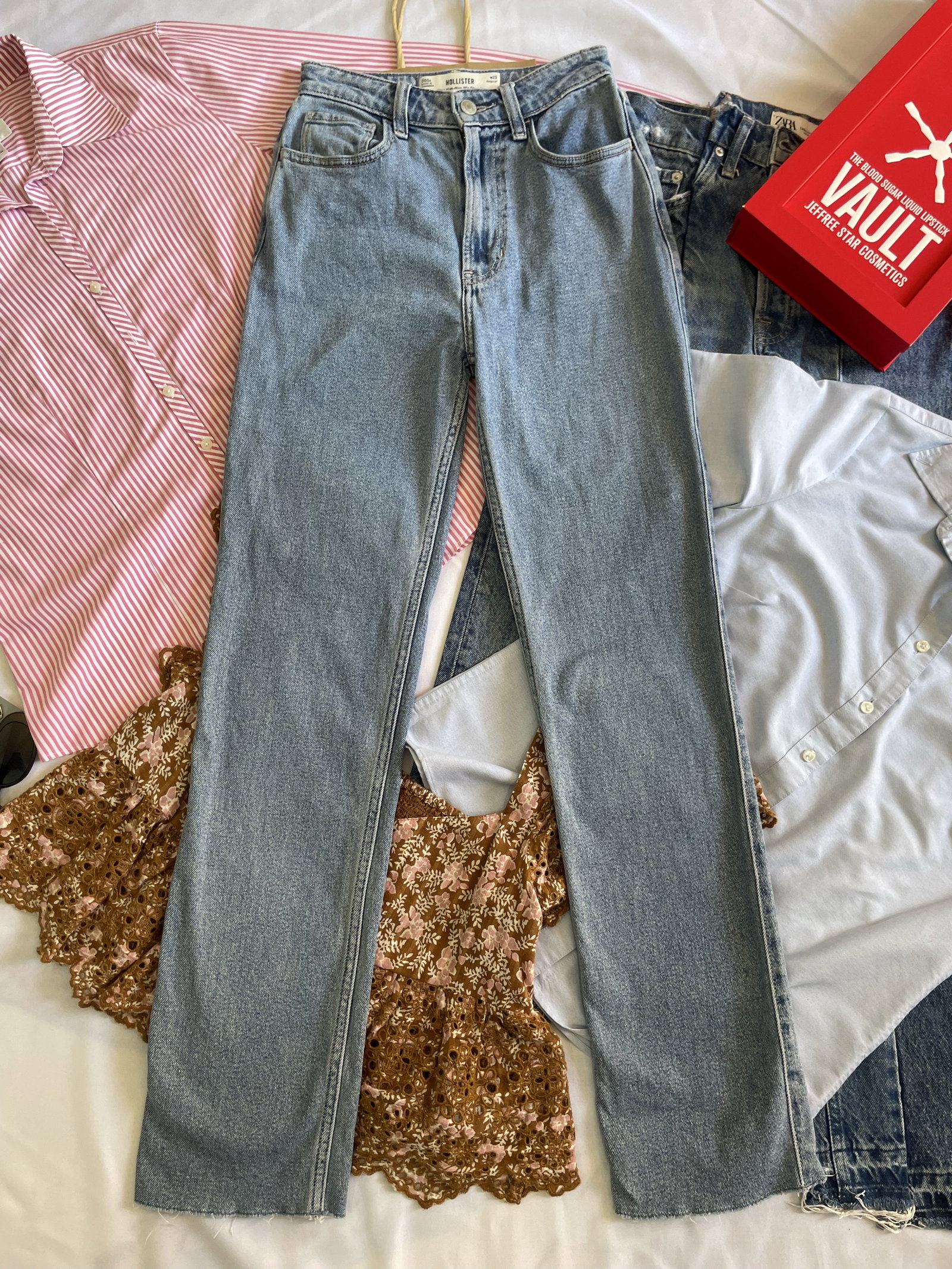 Jeans Hollister Talla 3 Azul Claro - Como Nuevos