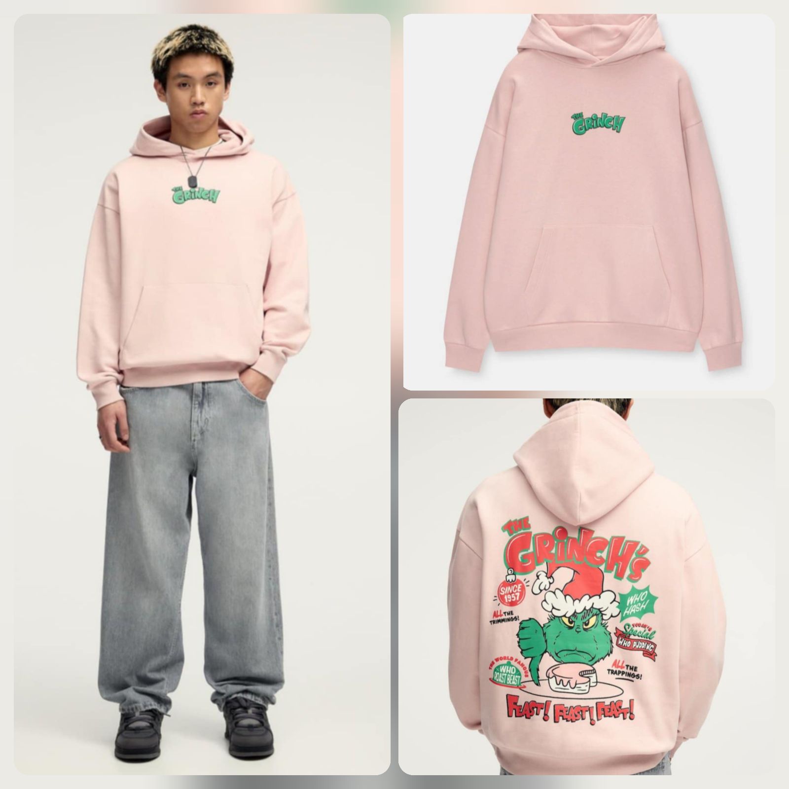 Hoodie PULL&BEAR x THE GRINCH Rosa Talla Chica