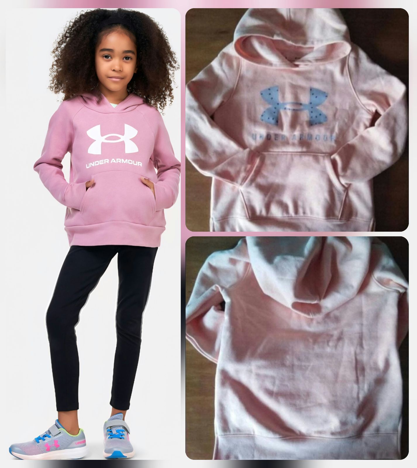 Hoodie juvenil UNDER ARMOUR original unisex talla 8 años color naranja