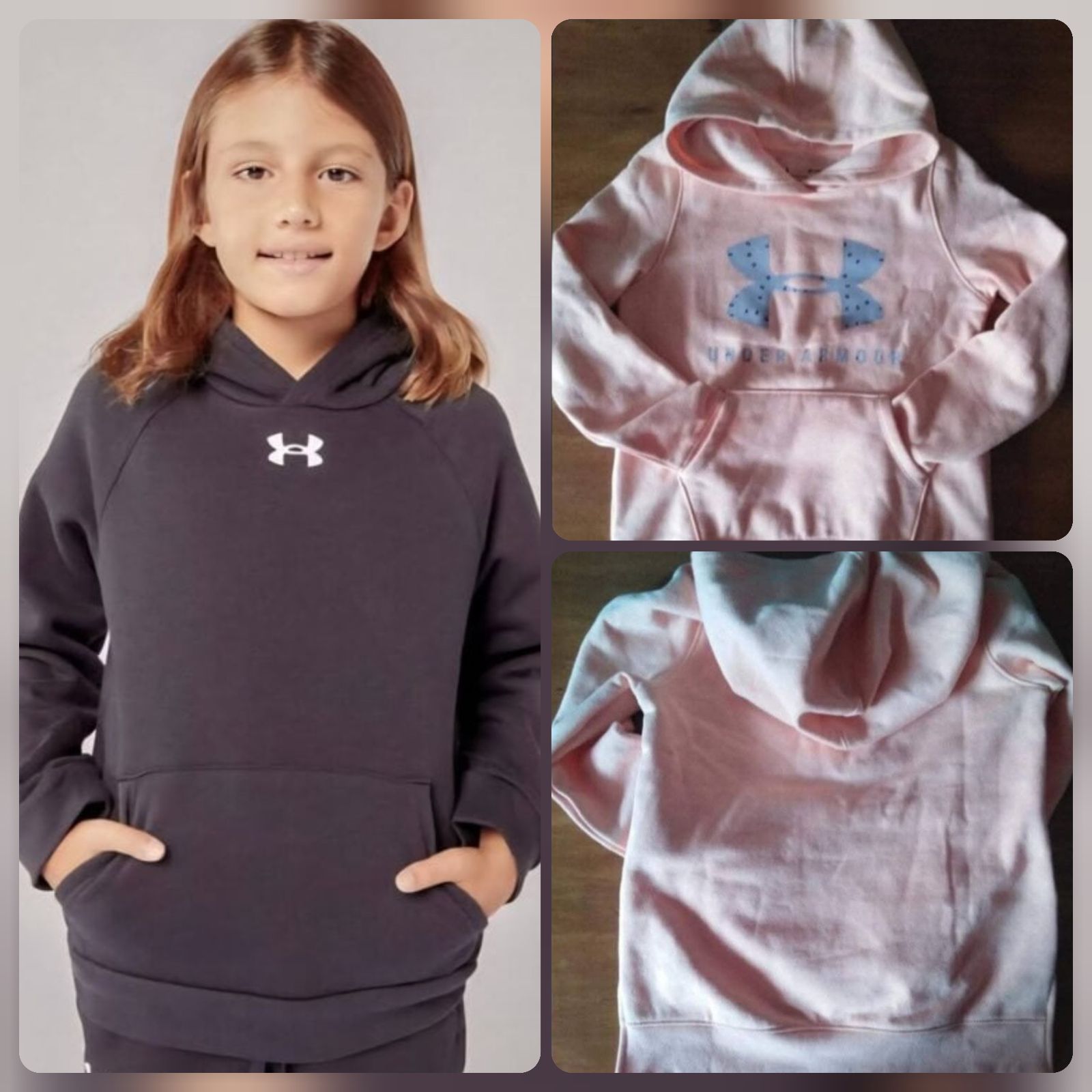 Hoodie juvenil original UNDER ARMOUR color naranja, nuevo con etiqueta