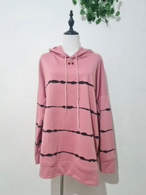 Sudadera Rosa con Gorro Talla L-XL Nueva