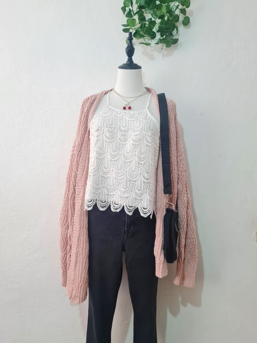 Suéter tejido de punto rosa pastel XL - Nuevo sin etiqueta