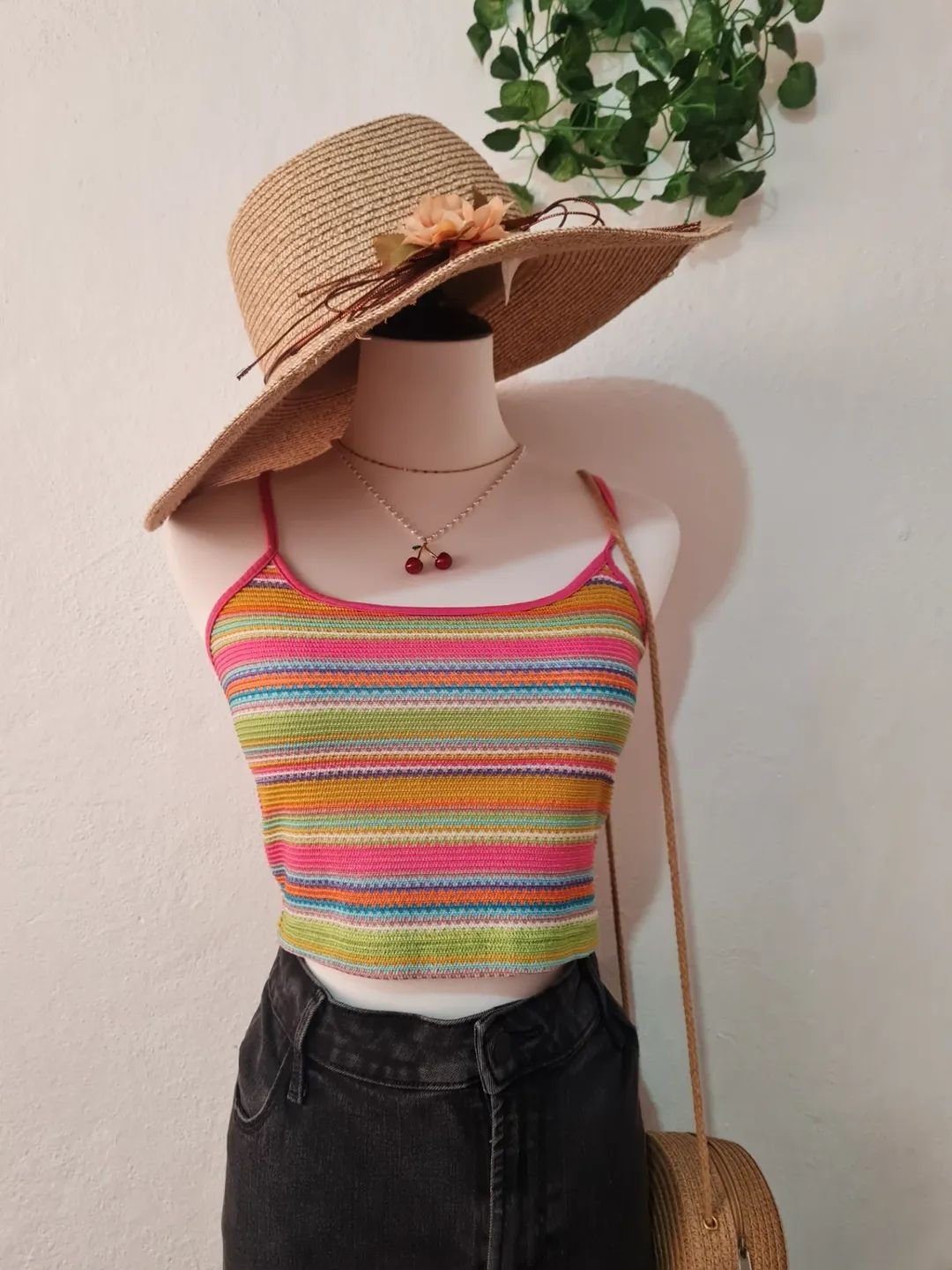 Top tejido de punto multicolor talla S-M