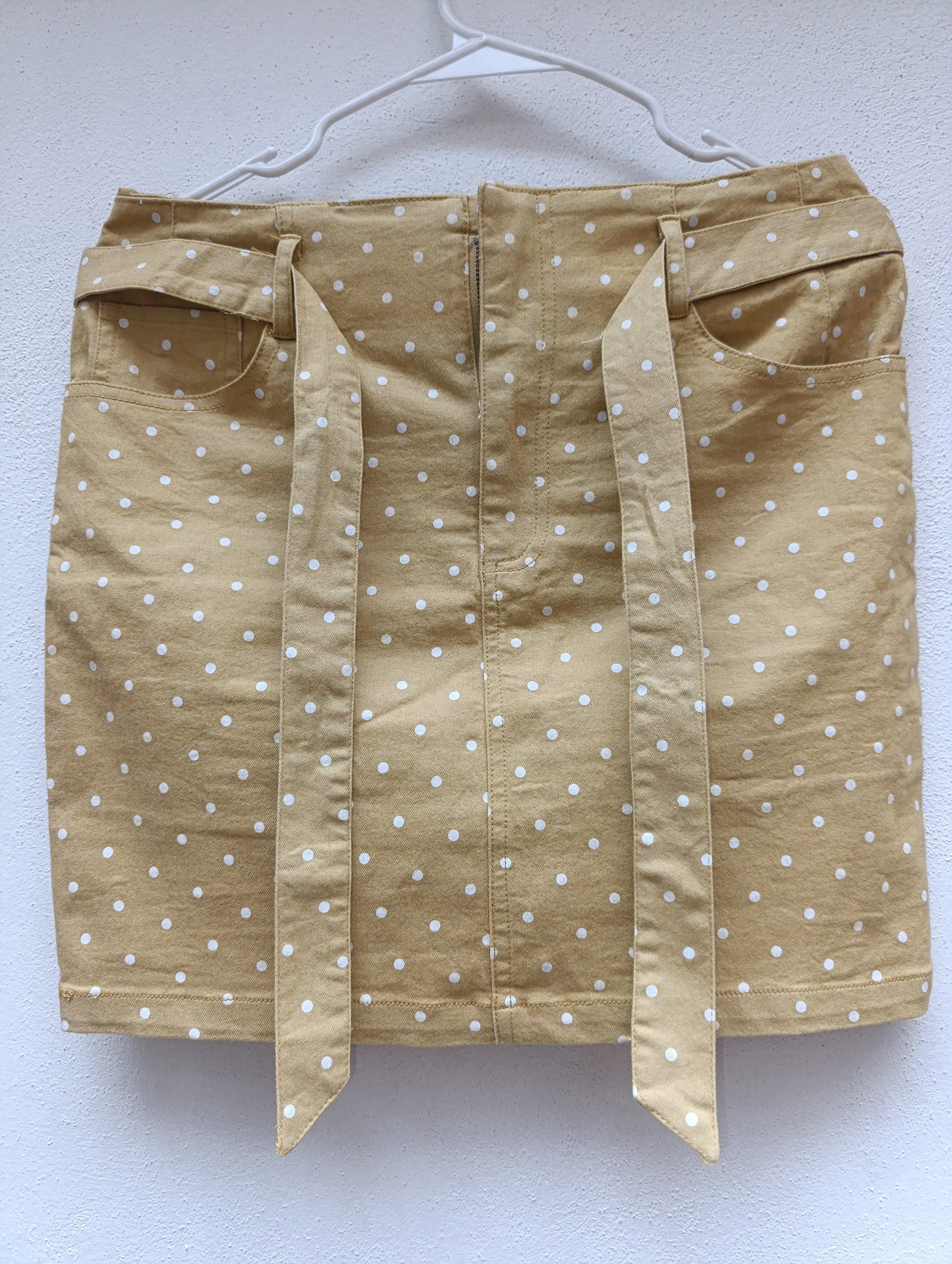 Falda Mostaza con Lunares Blancos - Talla M