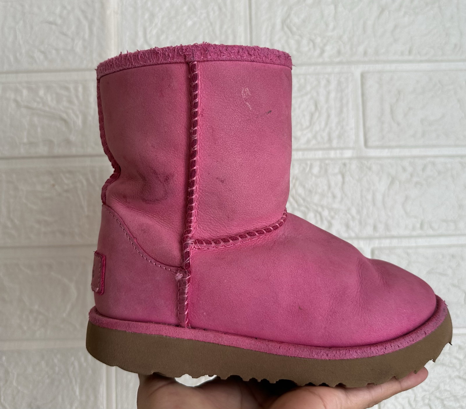 Botas UGG de Piel de Oveja y Gamuza Color Rosita - Buen Estado