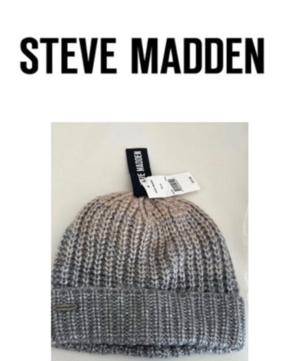 Gorro Beanie Steve Madden Gris/Rosado Nuevo