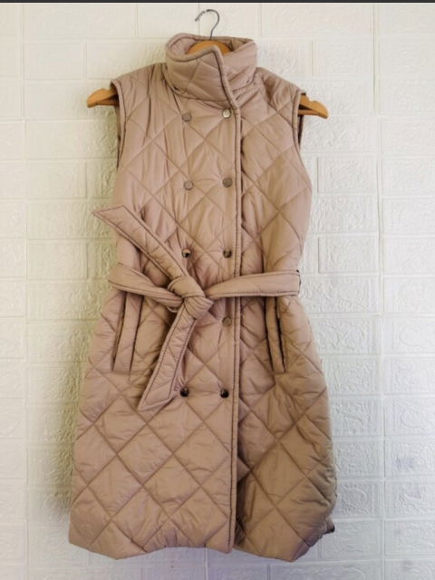 Chaleco Beige Acolchado Sin Mangas Missia Mia - Como Nuevo