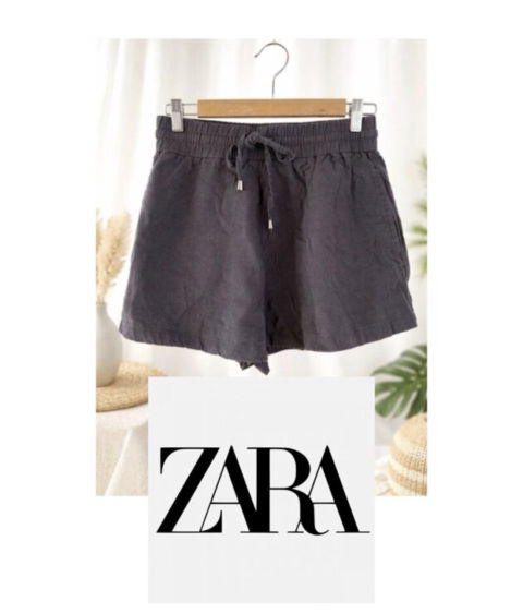 Shorts de Lino Zara Talla Chica con Cintura Elástica