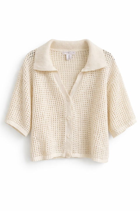 Cardigan en Crochet Color Beish - Sincerely Jules - Buen Estado