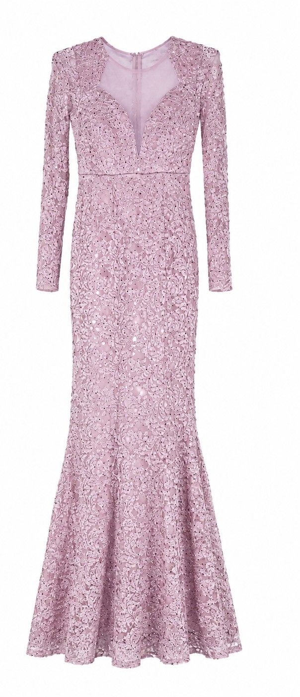 Vestido rosa elegante con brillos y cola de sirena