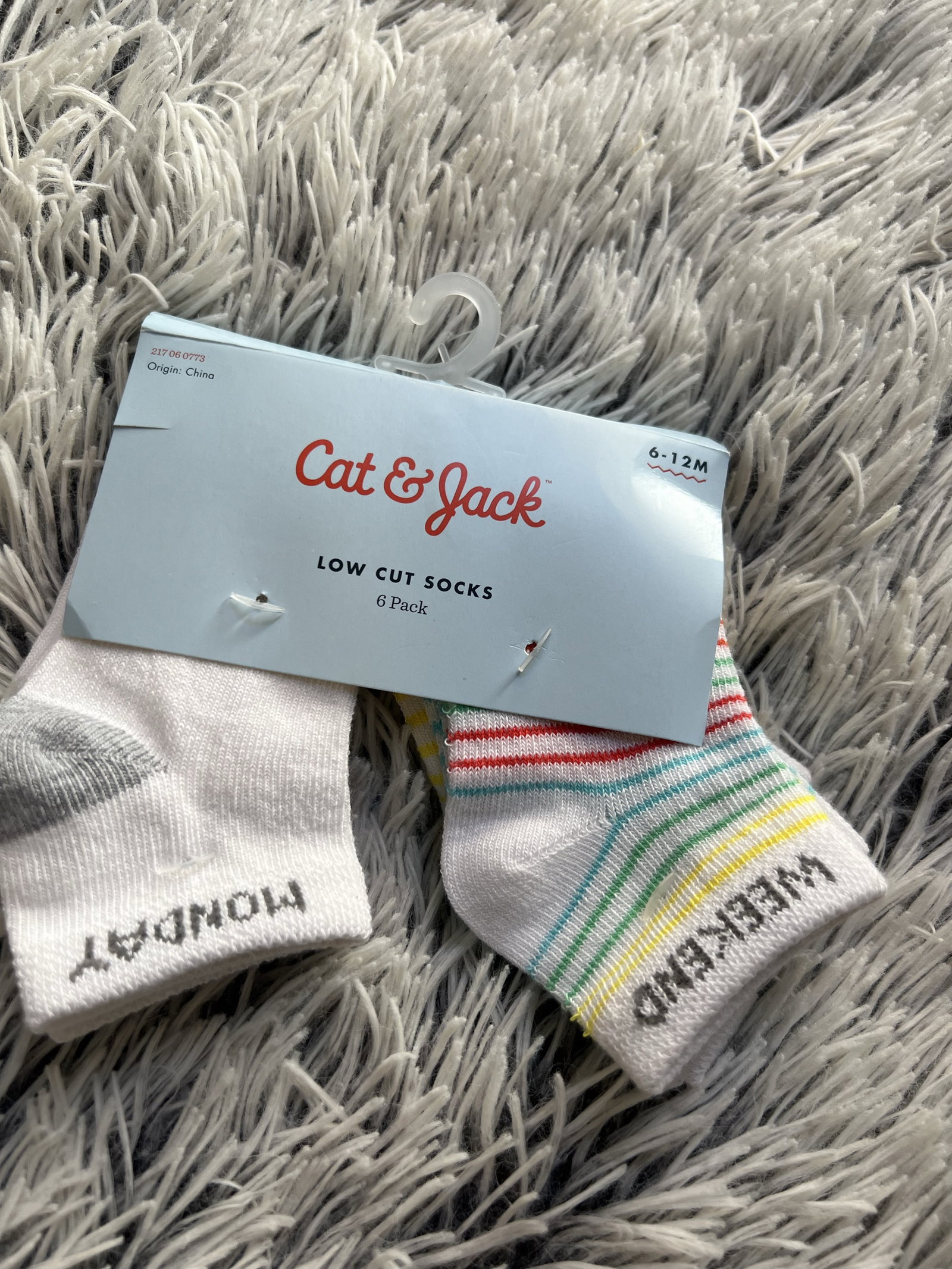 Calcetas Cat & Jack - Paquete de 6 Piezas (6-12 Meses)