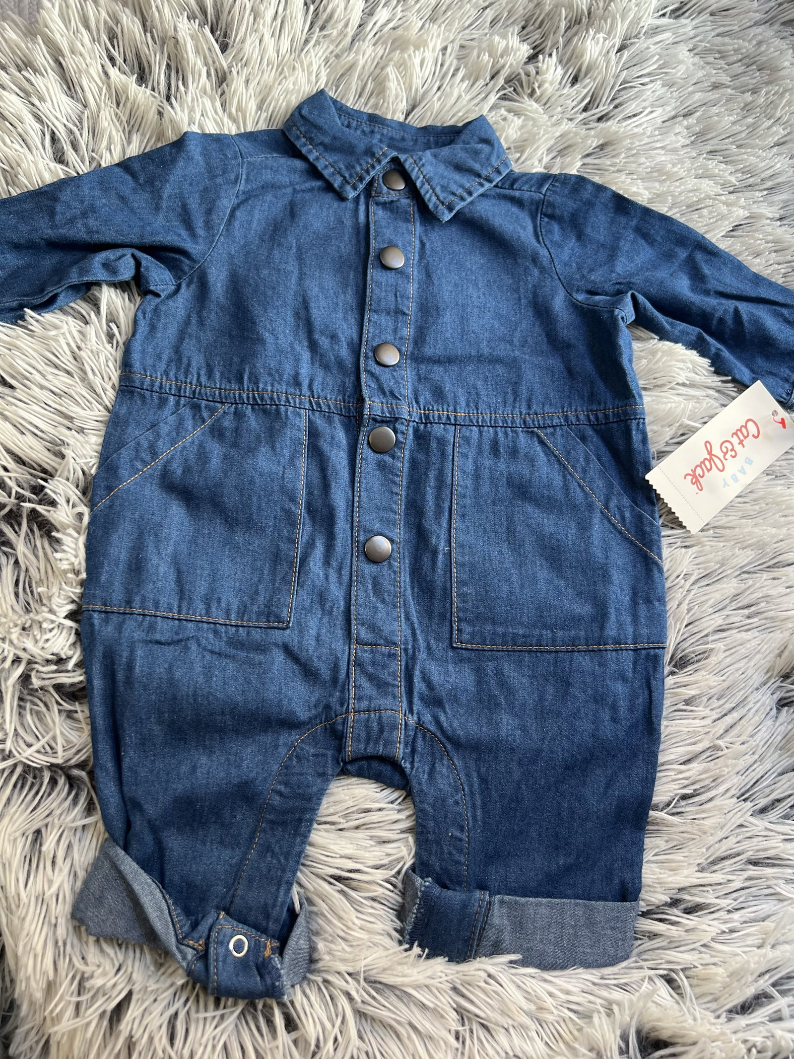 Jumper de Mezclilla Cat & Jack para Bebé (0-3 meses)