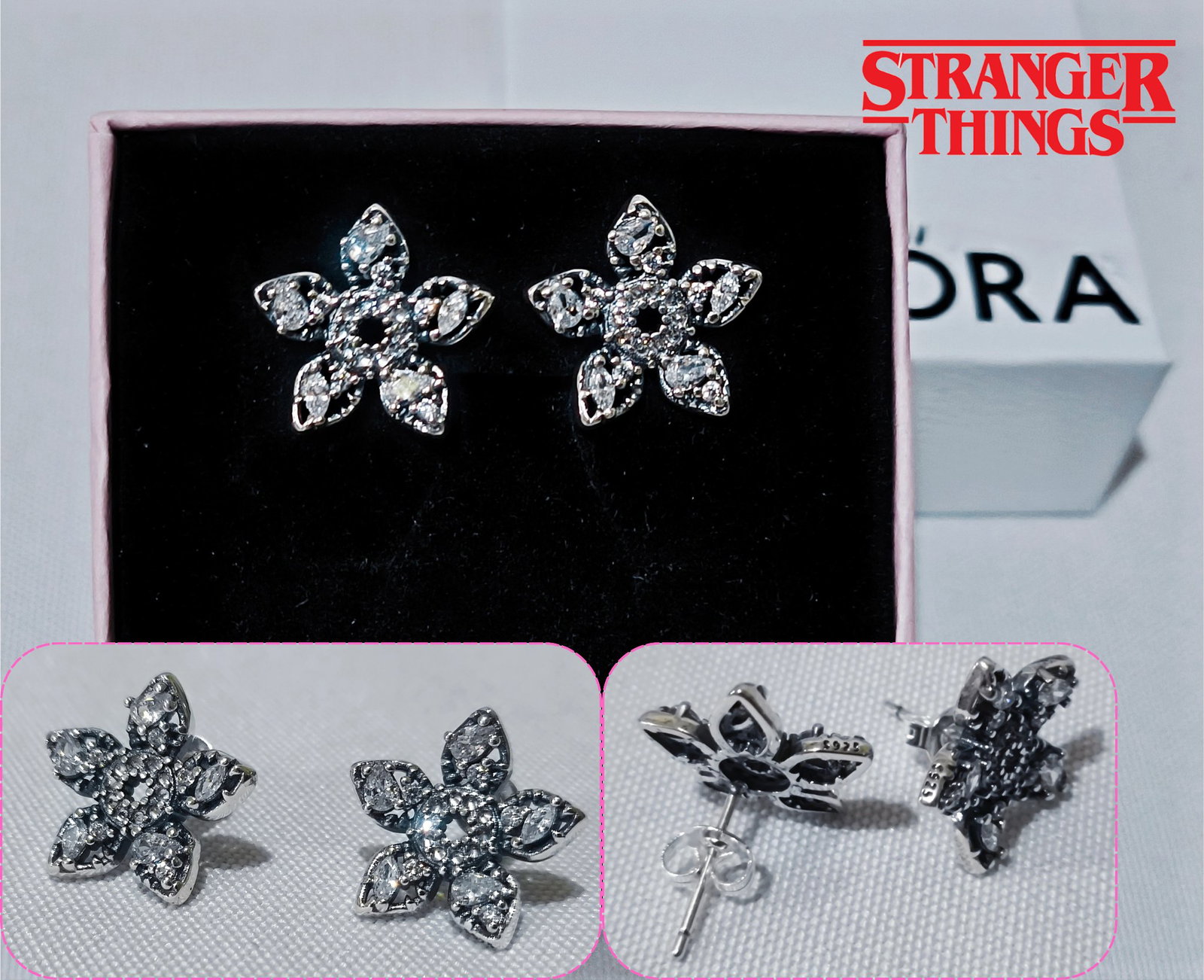 Aretes botón flor Doemogorgon Stranger Things