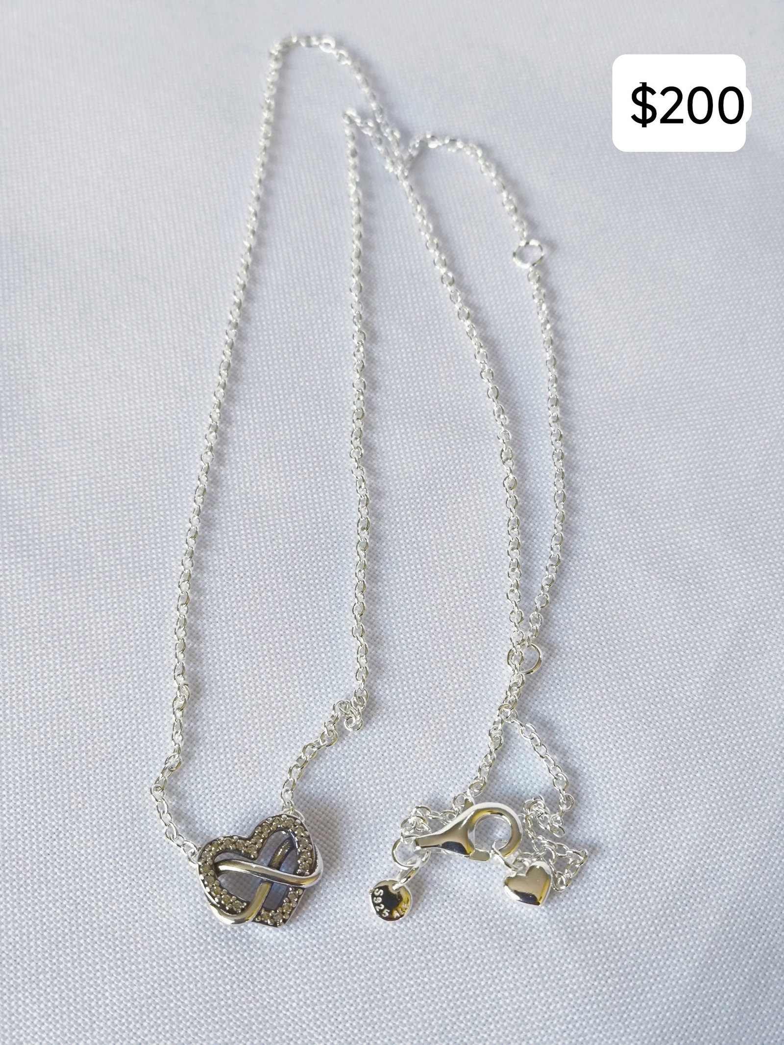 Collar Corazón Infinito Reluciente Nuevo