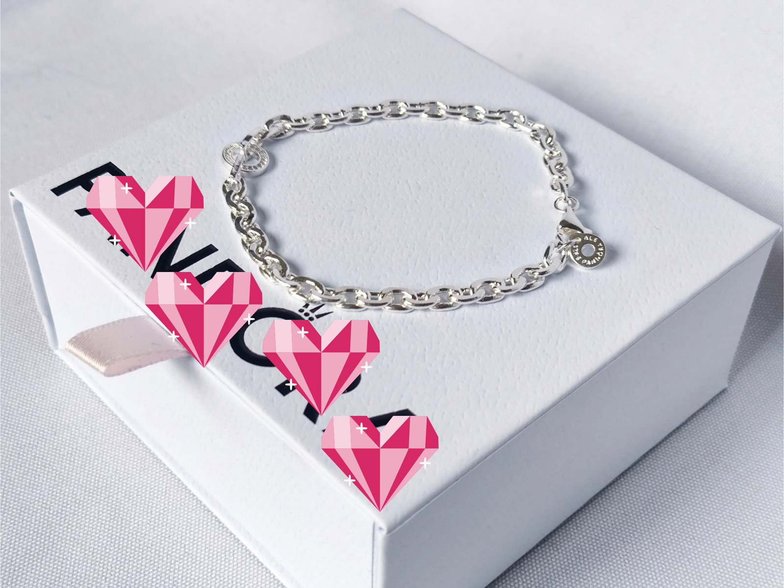Brazalete de Cadena con Círculo en Pavé 17 cm