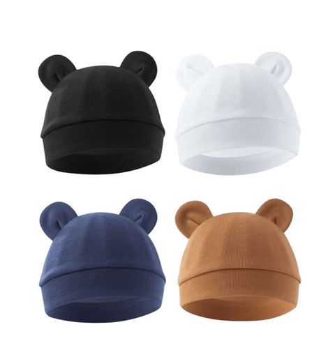 4 Piezas Gorro De Bebé Con Orejas De Oso Nuevos