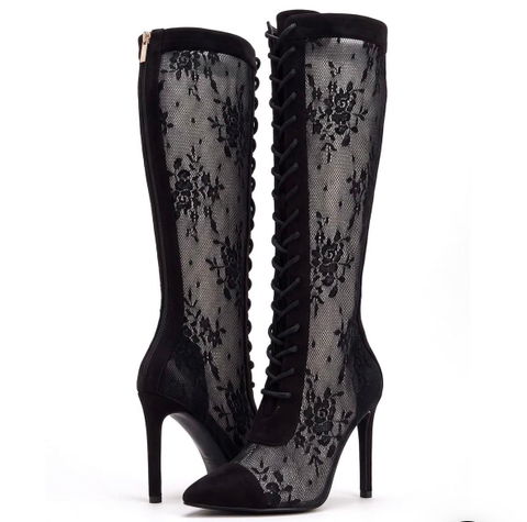 Botas altas de encaje negro ✨🖤
