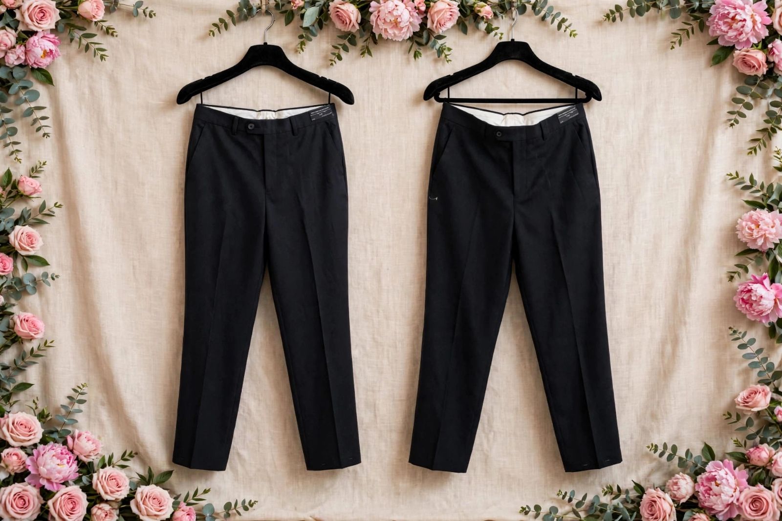 Pantalones de vestir negros para hombre