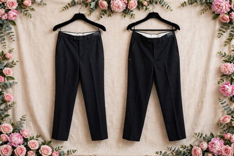 Pantalones de vestir negros para hombre