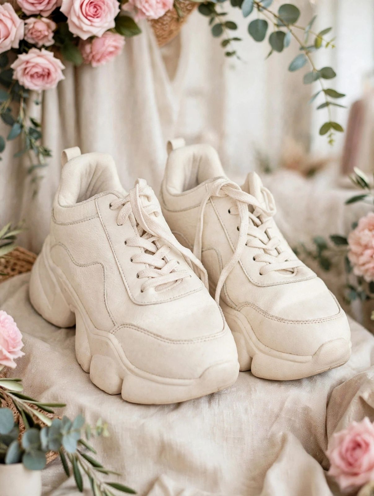 Tenis de mujer color blanco con detalles en relieve