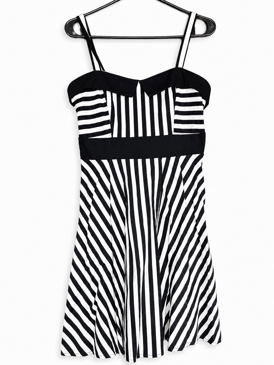Vestido de Swing Retro Rayas Blancas y Negras Talla S - Marca Nicholas