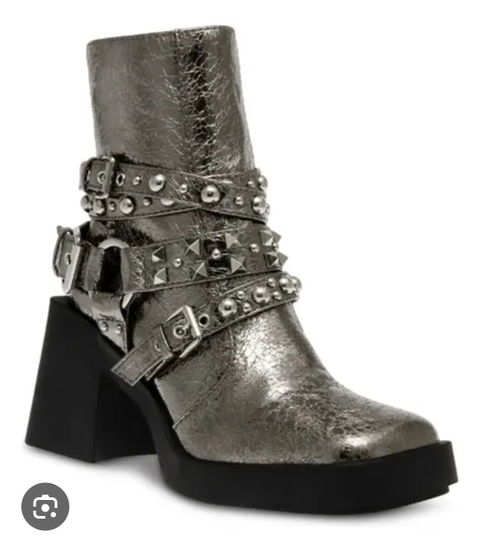 Botines metálicos Steve Madden T.22 color plata