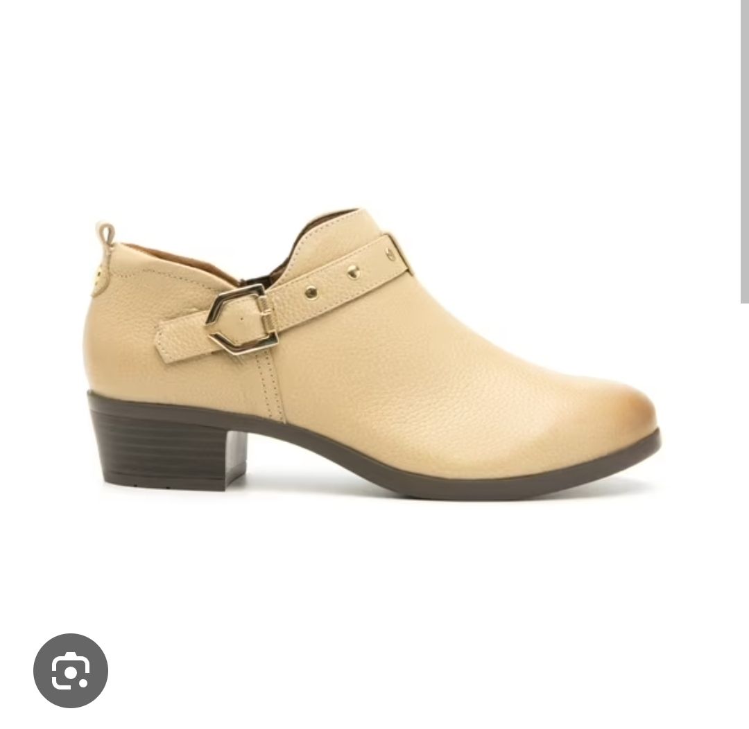 Botines de mujer color beige con detalles dorados FLEXI T.22 