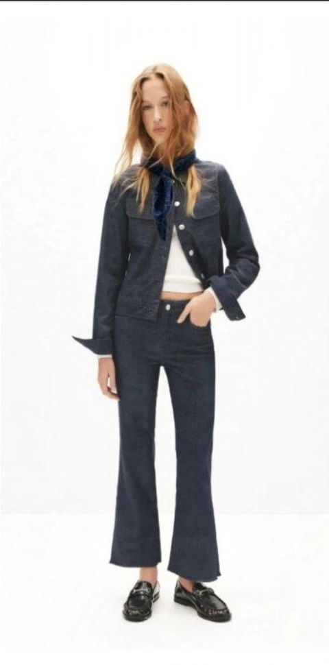 Pantalón de pana de corte acampanado azul oscuro Pull & Bear TXS