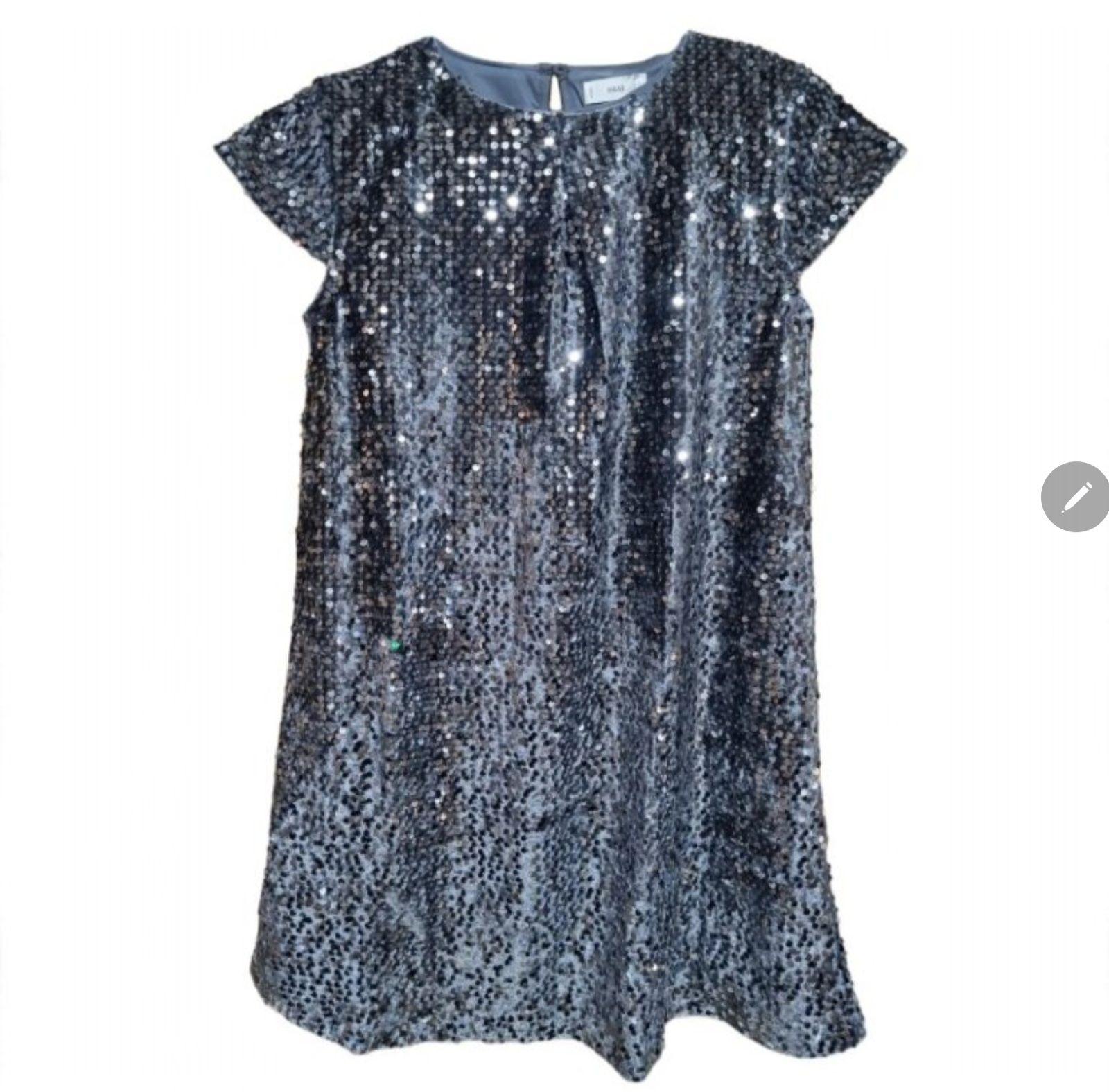 Vestido de lentejuelas brillantes para niña Mango T.11-12 NUEVO CON ETIQUETA 🏷 