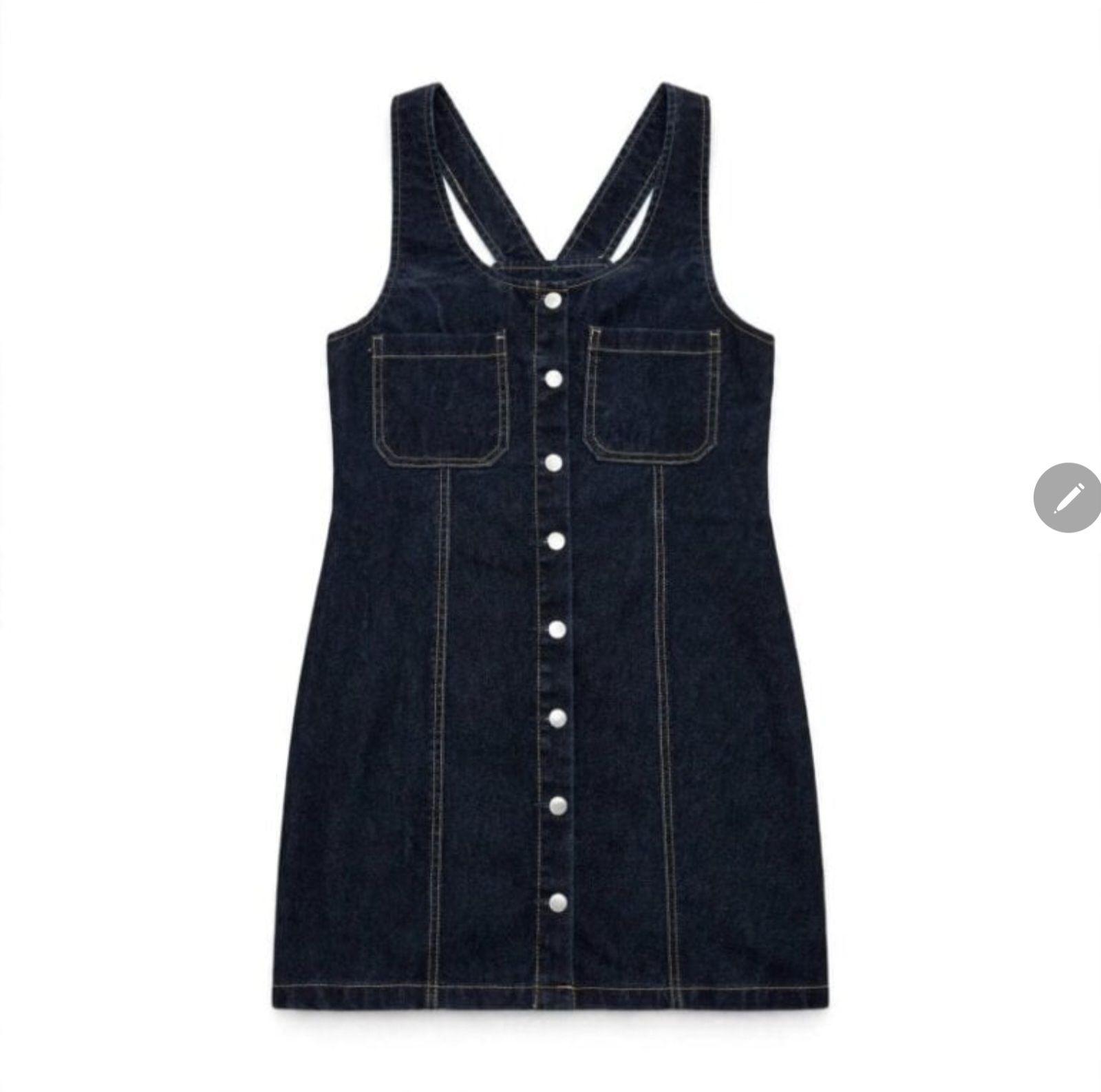 Vestido de mezclilla azul con tirantes Lefties T-S NUEVO CON ETIQUETA 