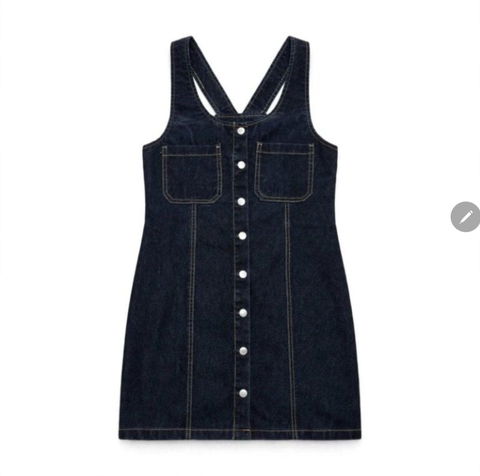 Vestido de mezclilla azul con tirantes Lefties T-S NUEVO CON ETIQUETA