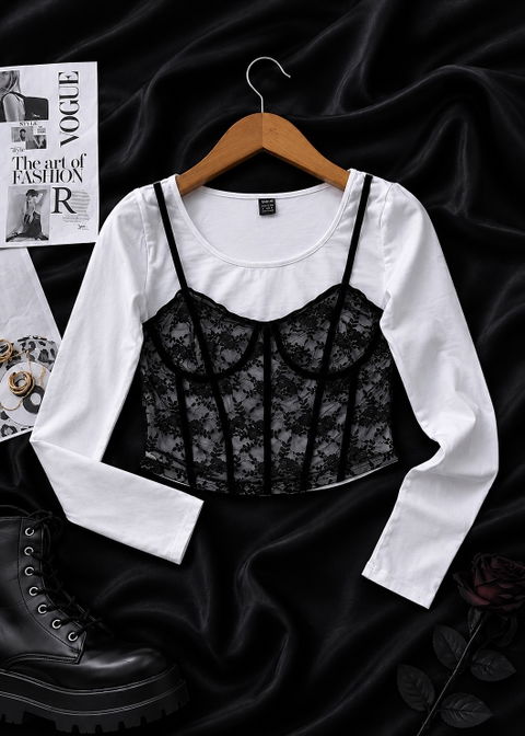 Playera con tipo corset