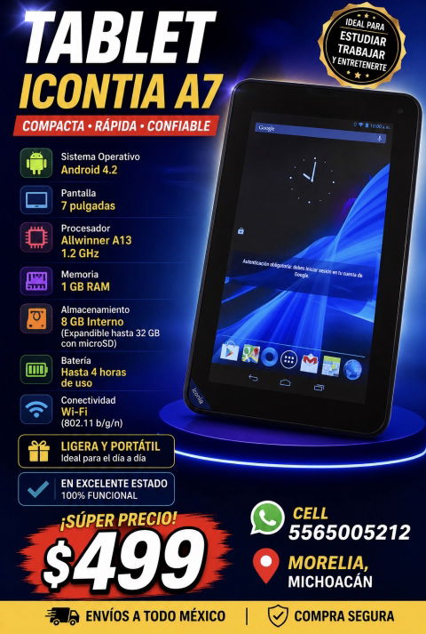 Tablet Acer Iconia A7 - Ideal para Clases