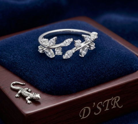 Anillo Ramas de Plata .925 Ajustable talla 6