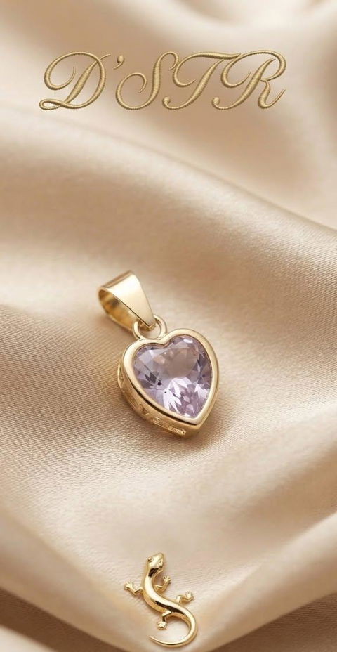 Dije Corazón Lavanda Oro 10 k