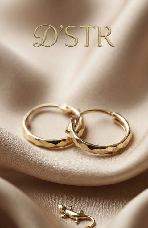 Mini Arracadas Diamantadas, oro 10K