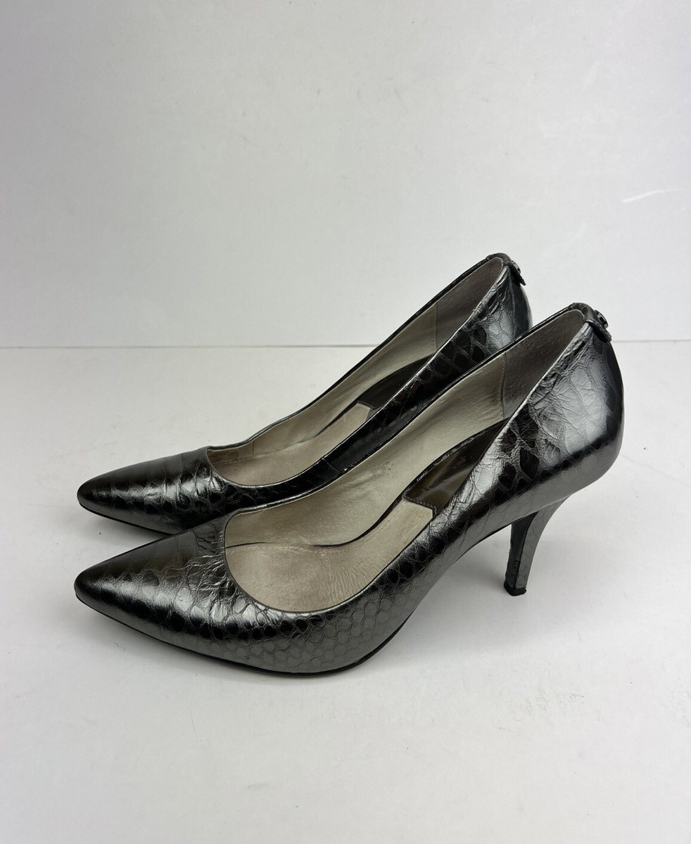 Stilettos metálicos Michael Kors plateados talla 4.5mx