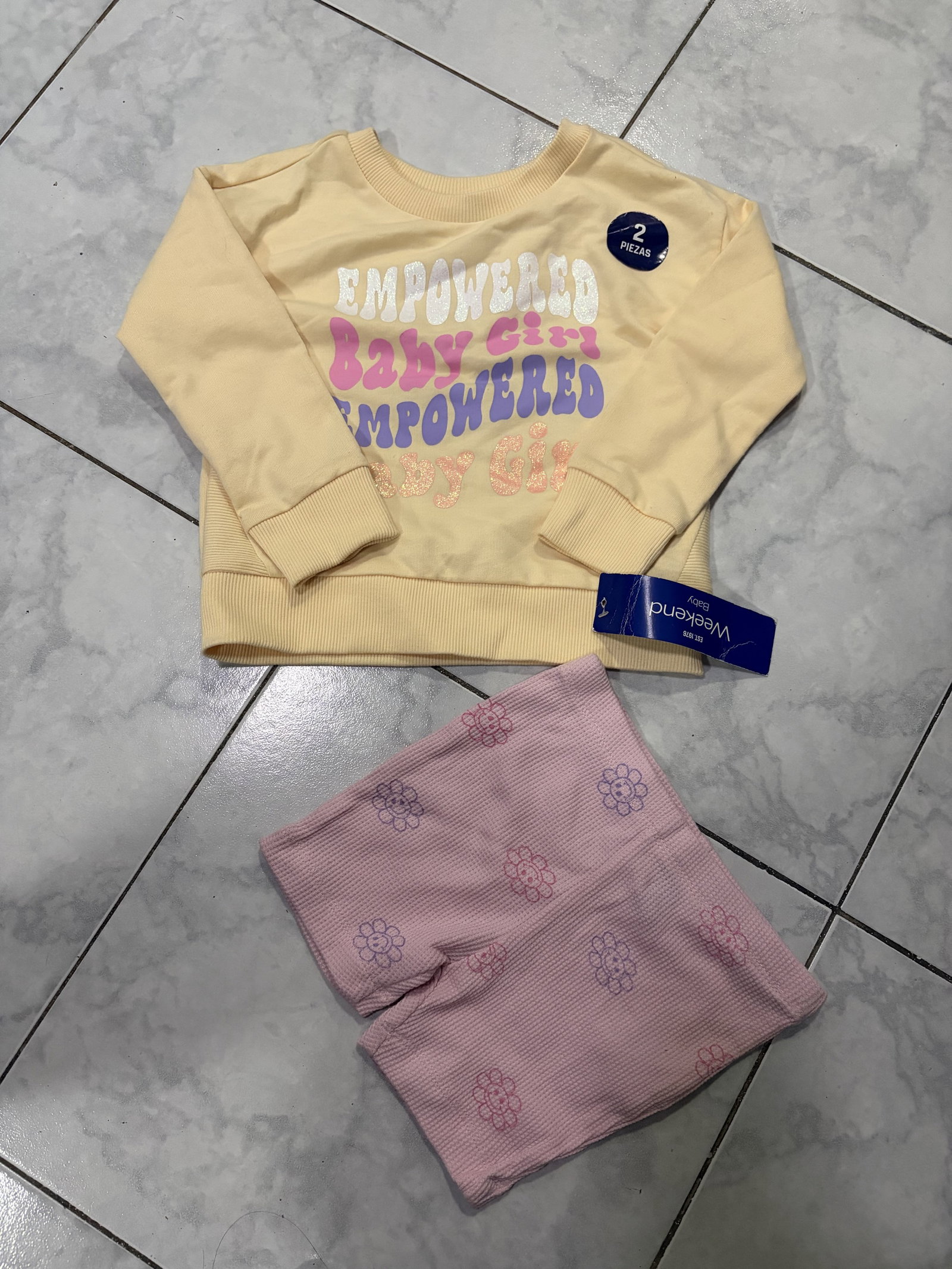 Conjunto de Sudadera y Short para Niña - Talla 2 Años - Nuevo